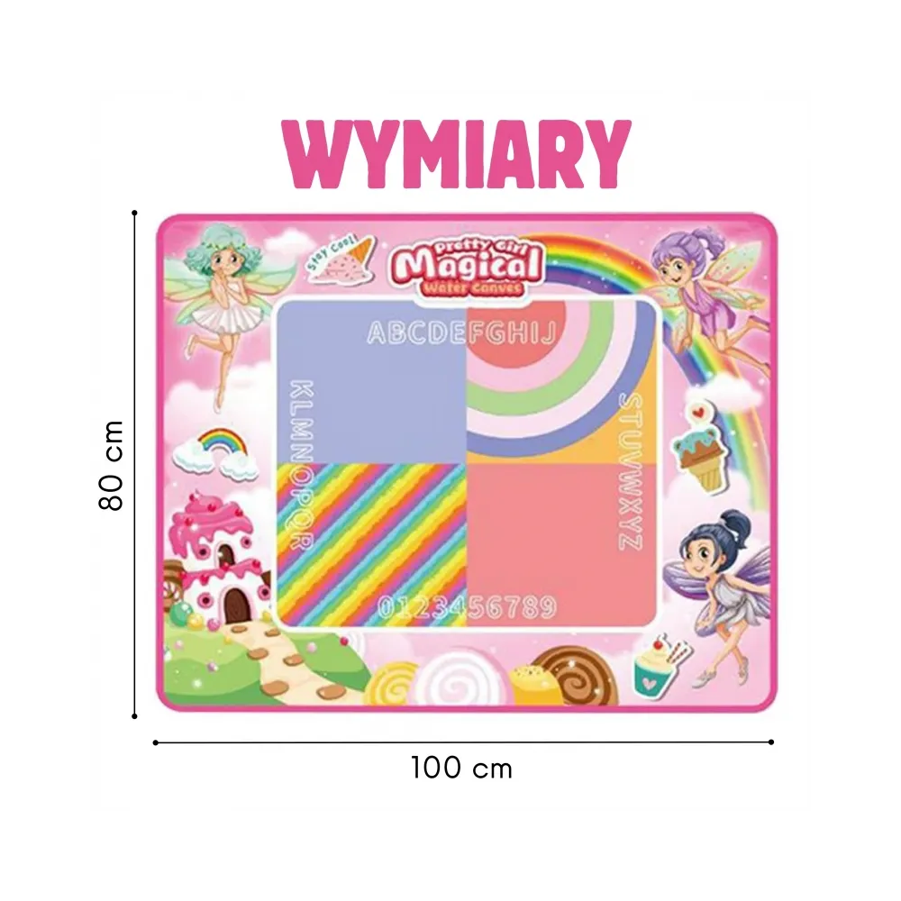 Kolorowa mata wodna z akcesoriami do malowania