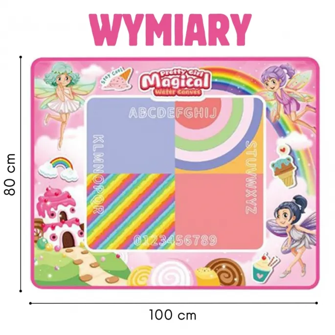 Kolorowa mata wodna z akcesoriami do malowania