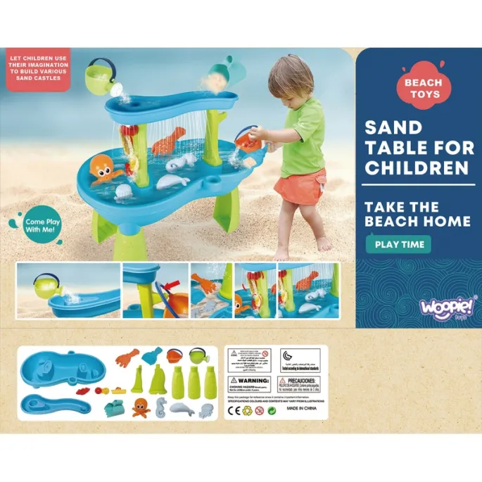 Radość zabawy z wodą i piaskiem w ergonomicznym stole.