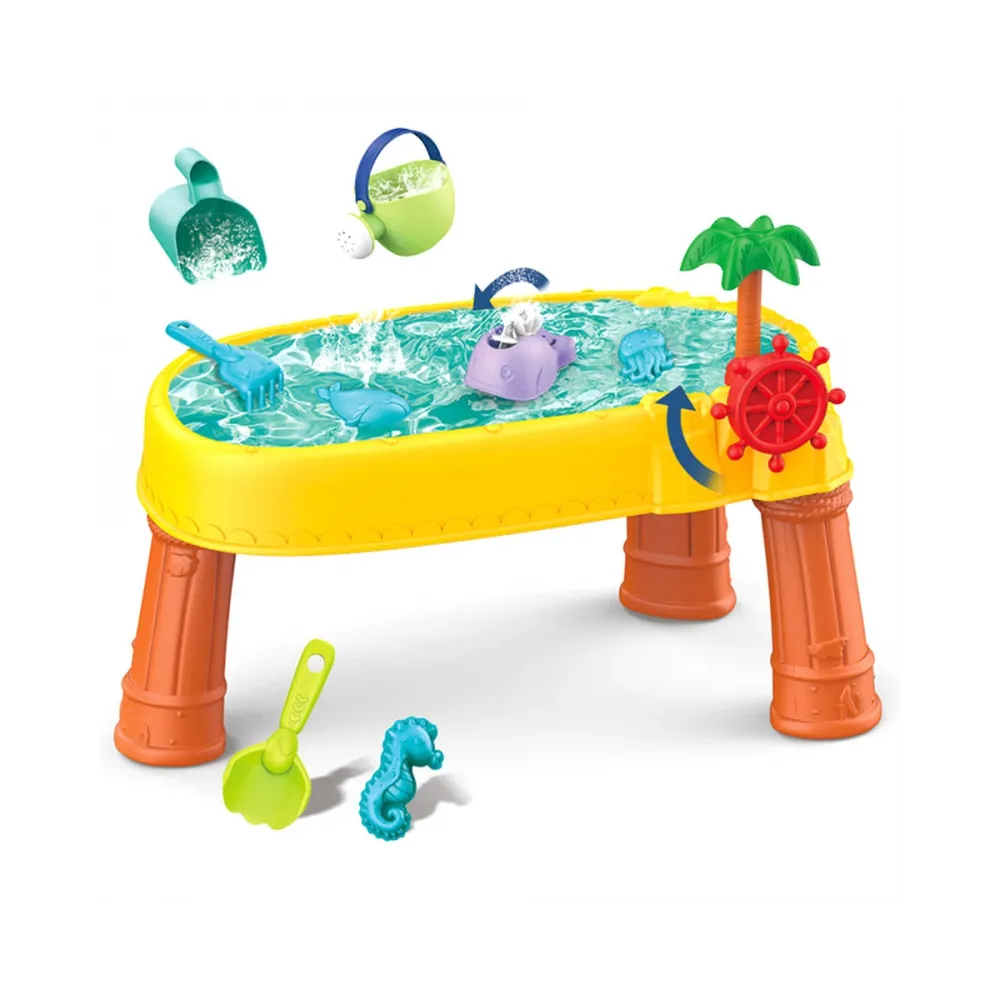 WOOPIE Stolik Wodny 2w1 Piaskownica Statek Piracki 8 akc.