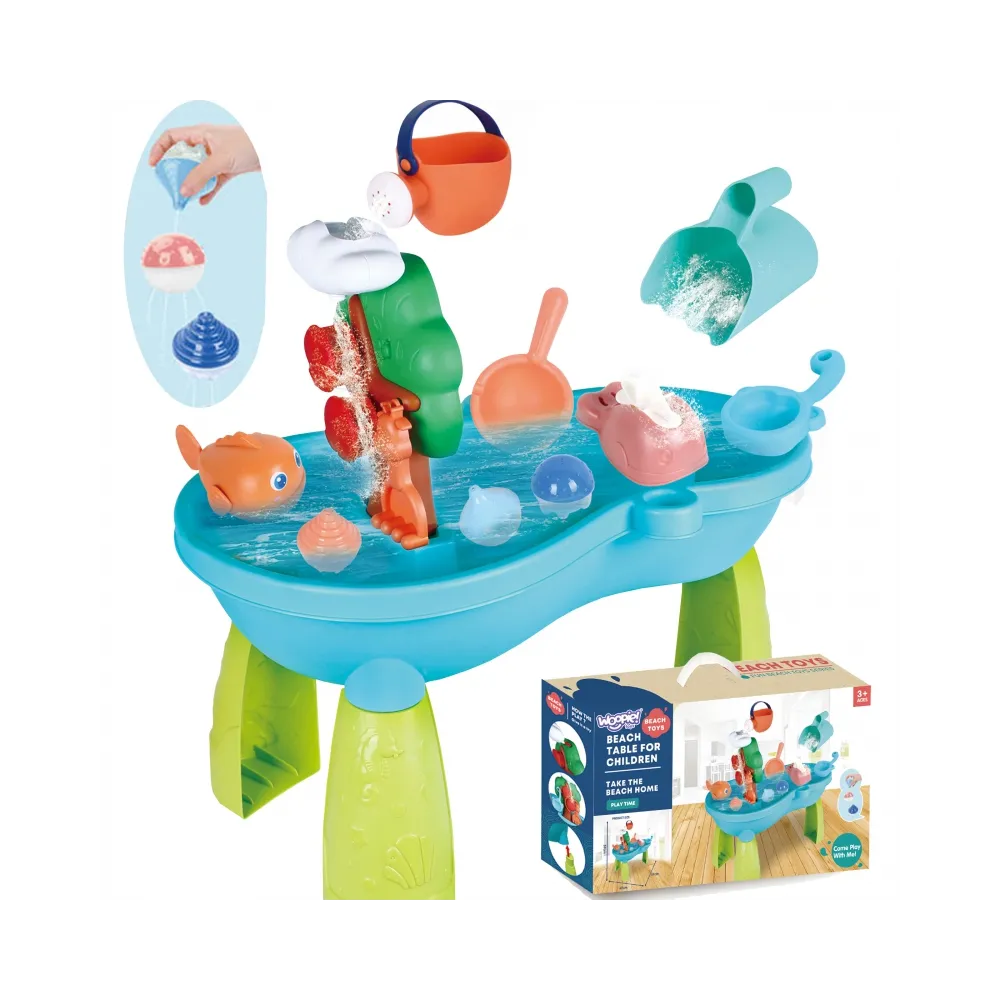 WOOPIE Stolik Wodny 2w1 Piaskownica Wodospad 10 el.