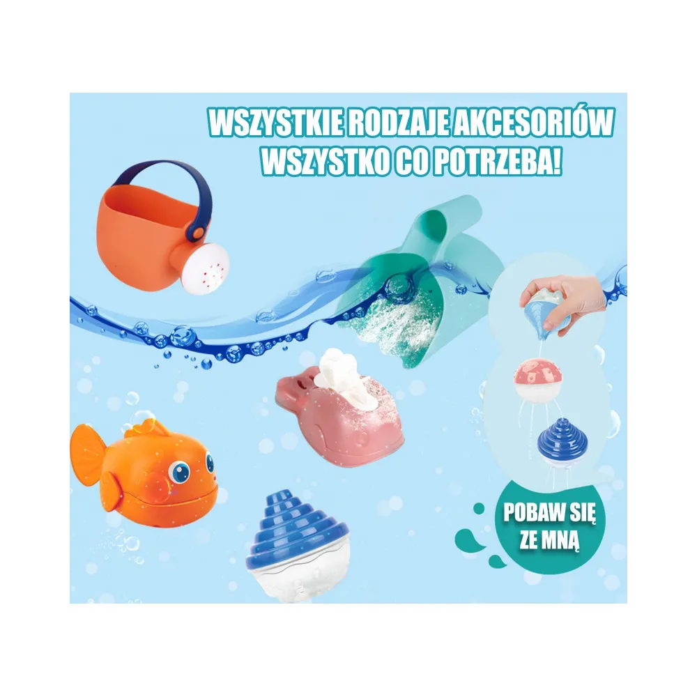 WOOPIE Stolik Wodny 2w1 Piaskownica Wodospad 10 el.