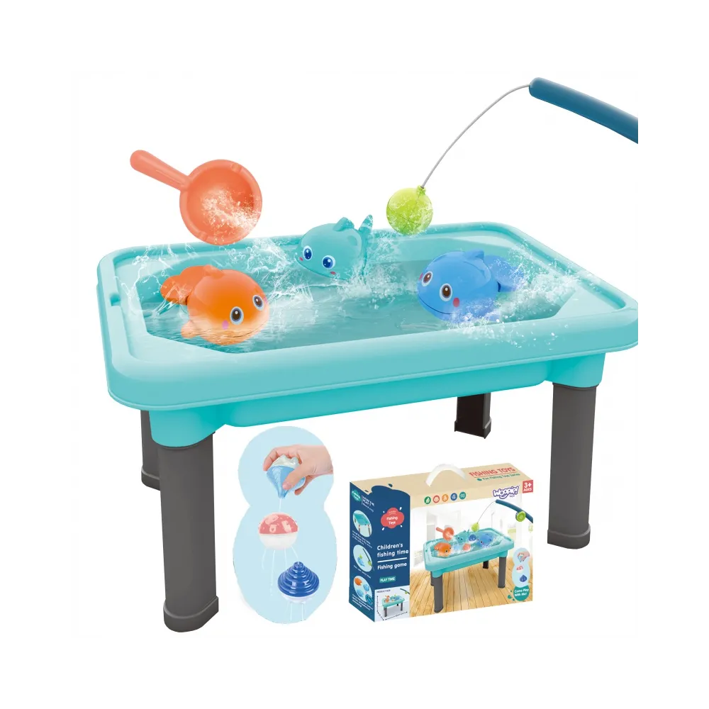 WOOPIE Stolik Wodny 3w1 Piaskownica Gra Łowienie Rybek 6 el.