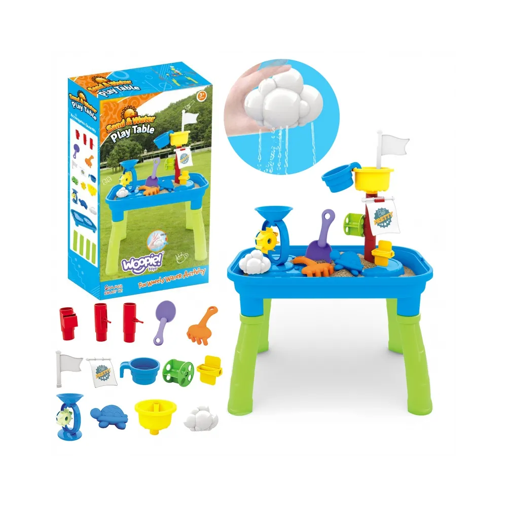 WOOPIE Stolik Wodny 2w1 Piaskownica Statek Piracki 6 akc.