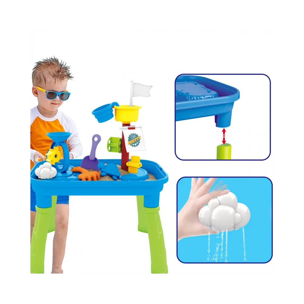 WOOPIE Stolik Wodny 2w1 Piaskownica Statek Piracki 6 akc.