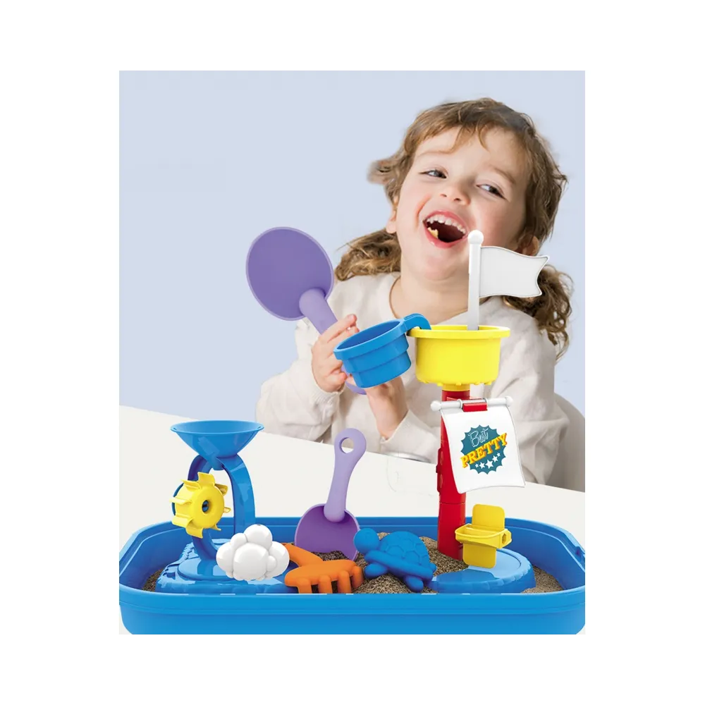 WOOPIE Stolik Wodny 2w1 Piaskownica Statek Piracki 6 akc.