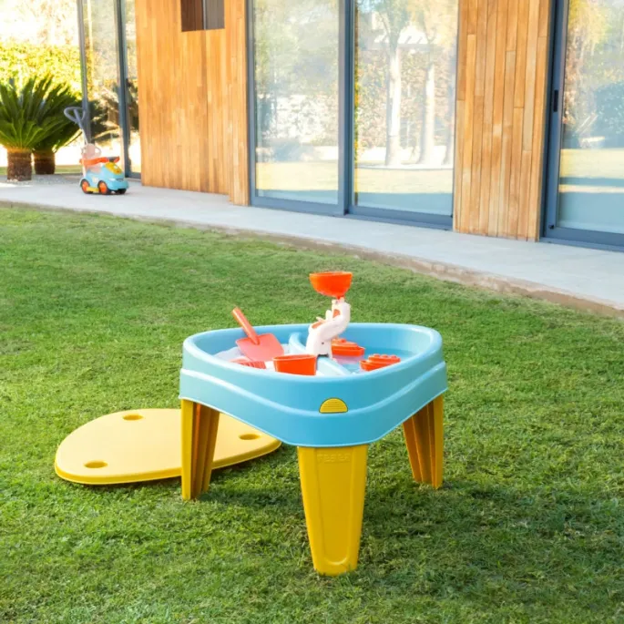 Piaskownica i stolik piknikowy 4w1 FEBER z kolorowymi akcesoriami