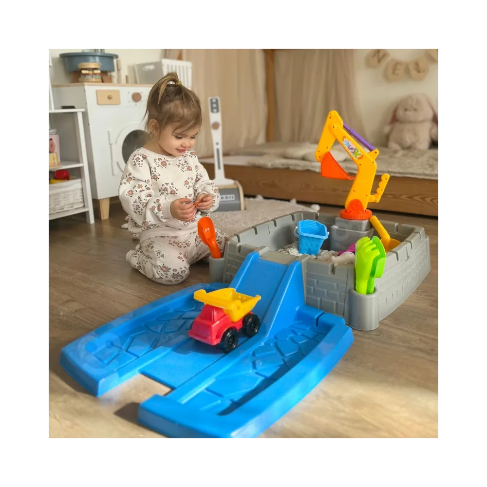 WOOPIE Przenośna Piaskownica Zamek Zamykana + 9 akc.