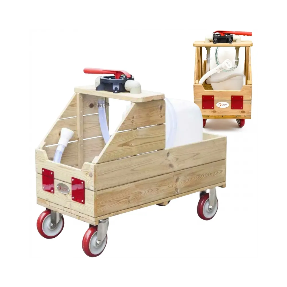 CLASSIC WORLD EDU Drewniany Wózek na Wodę do Podlewania + Wąż