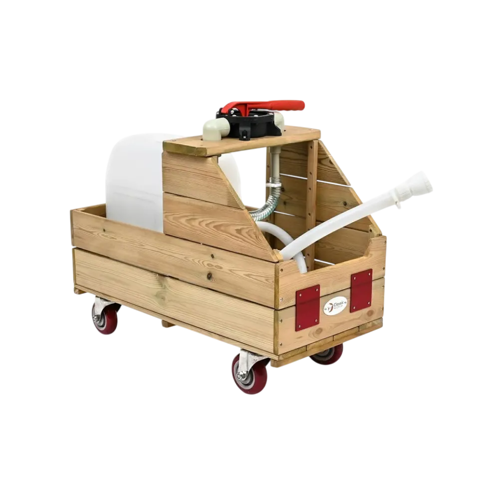 CLASSIC WORLD EDU Drewniany Wózek na Wodę do Podlewania + Wąż