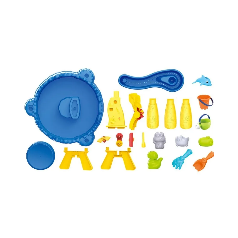 WOOPIE Stolik Wodny XL z Krzesełkiem 2w1 Piaskownica Delfinek 12el.