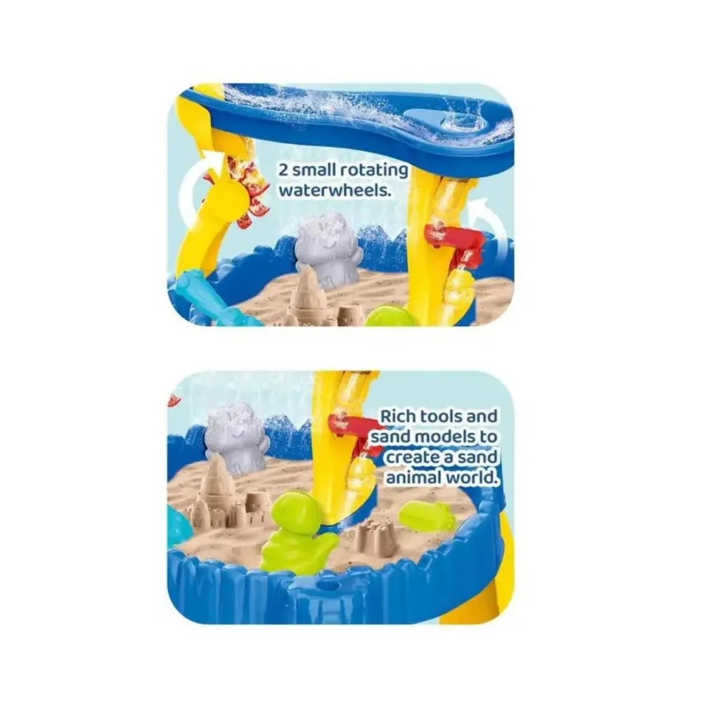 WOOPIE Stolik Wodny XL z Krzesełkiem 2w1 Piaskownica Delfinek 12el.