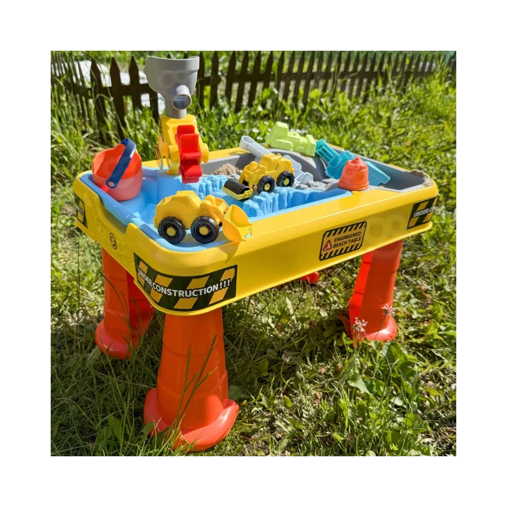 WOOPIE Stolik Wodny 2w1 Piaskownica Plac Budowy + 4 Autka 12el.