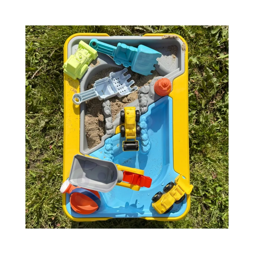 WOOPIE Stolik Wodny 2w1 Piaskownica Plac Budowy + 4 Autka 12el.