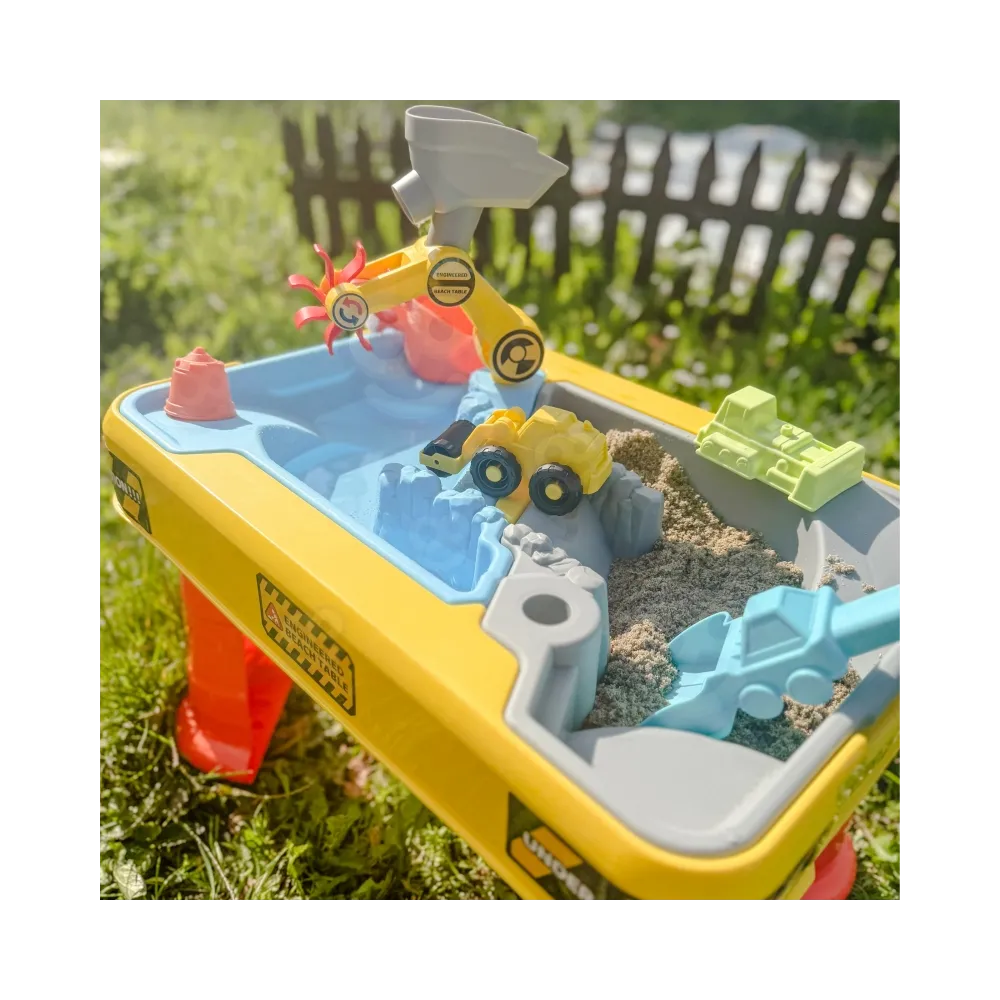 WOOPIE Stolik Wodny 2w1 Piaskownica Plac Budowy + 4 Autka 12el.