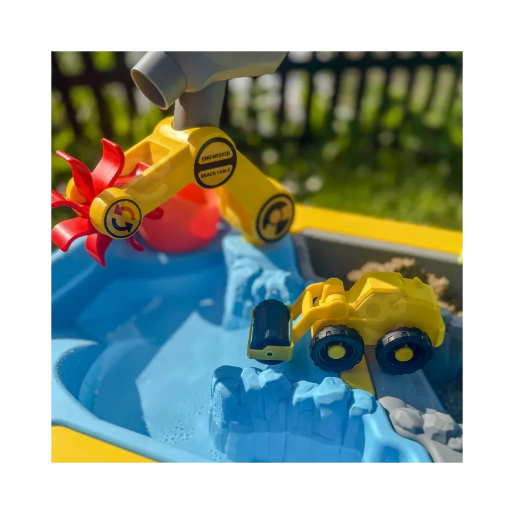 WOOPIE Stolik Wodny 2w1 Piaskownica Plac Budowy + 4 Autka 12el.
