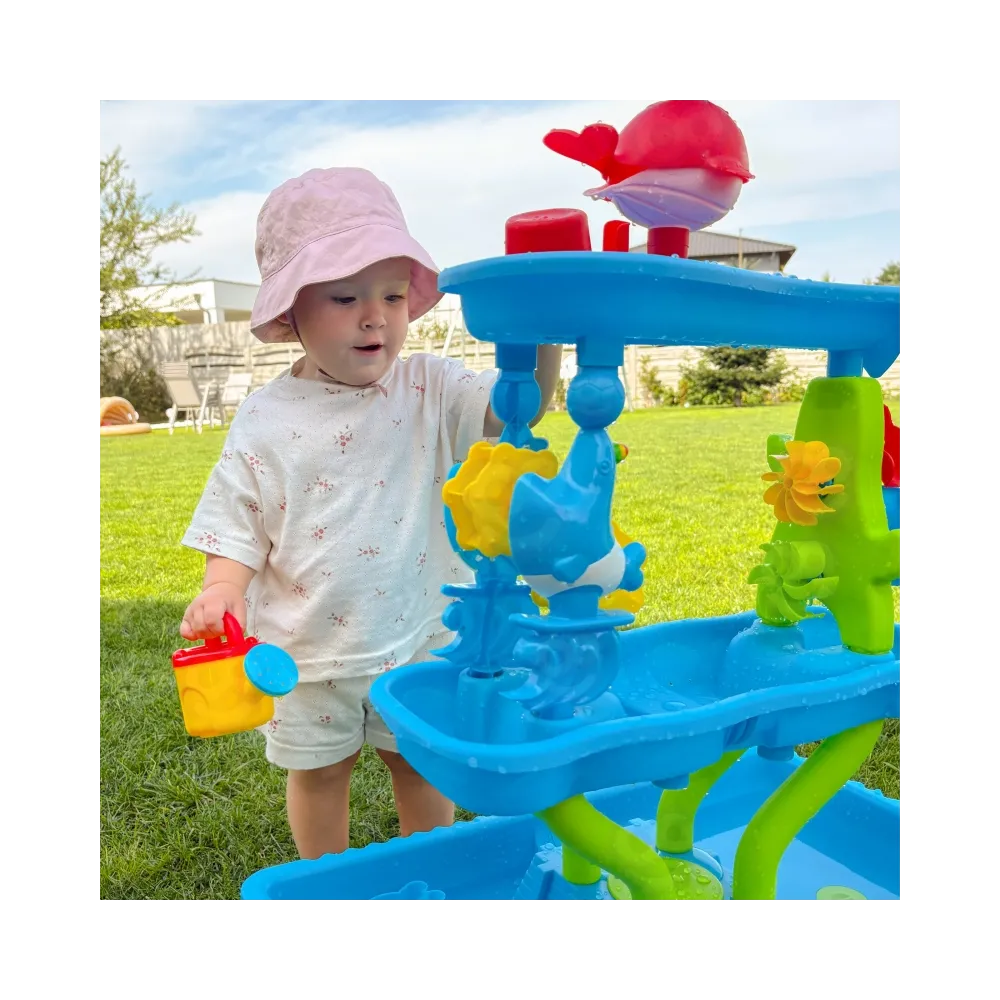 WOOPIE Stolik Wodny 4w1 Piaskownica Wodospad XL 4-Poziomowy Delfin