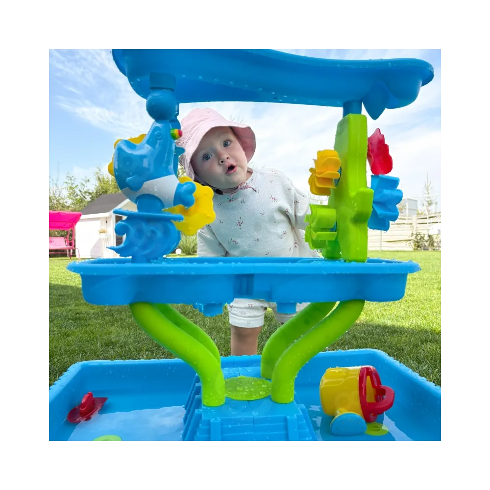 WOOPIE Stolik Wodny 4w1 Piaskownica Wodospad XL 4-Poziomowy Delfin