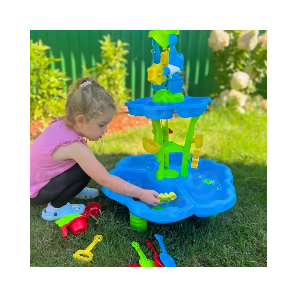 WOOPIE Stolik Wodny 2w1 Piaskownica Fontanna XXL Aquapark z Delfinem