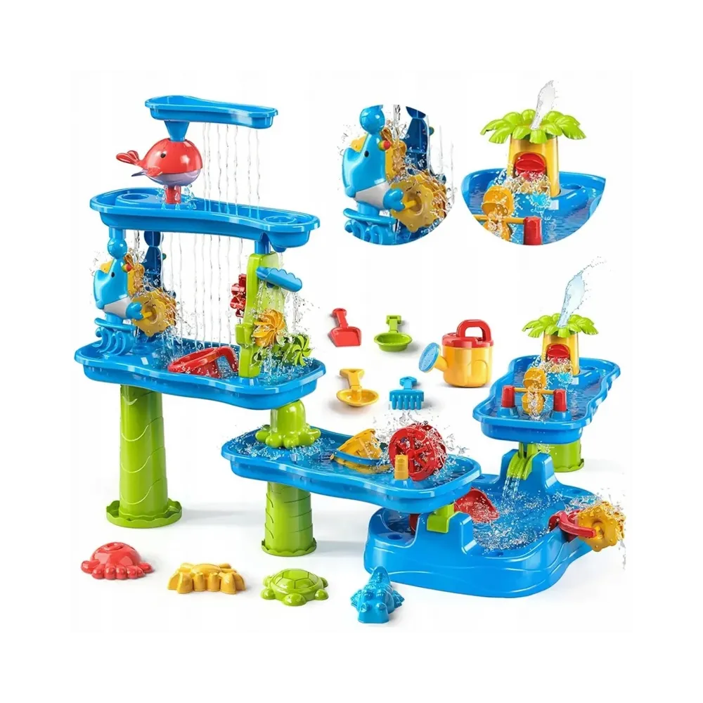 WOOPIE Ogromny Aquapark Stolik Wodny 6w1 Piaskownica Wodospad Tor Wodny 6-poziomowy Modułowy