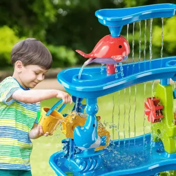 WOOPIE Ogromny Aquapark Stolik Wodny 6w1 Piaskownica Wodospad Tor Wodny 6-poziomowy