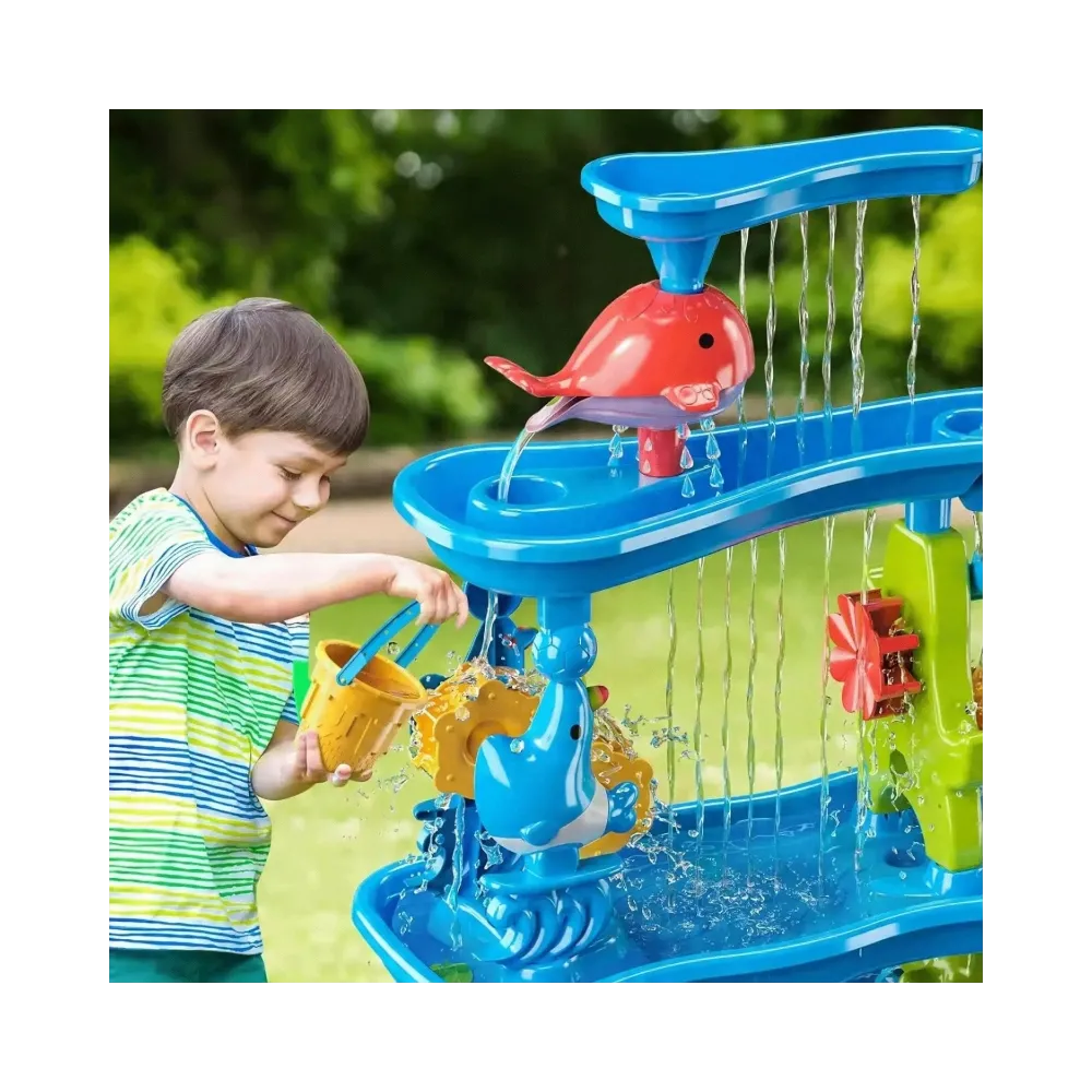 WOOPIE Ogromny Aquapark Stolik Wodny 6w1 Piaskownica Wodospad Tor Wodny 6-poziomowy Modułowy