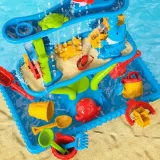 WOOPIE Ogromny Aquapark Stolik Wodny 6w1 Piaskownica Wodospad Tor Wodny 6-poziomowy Modułowy