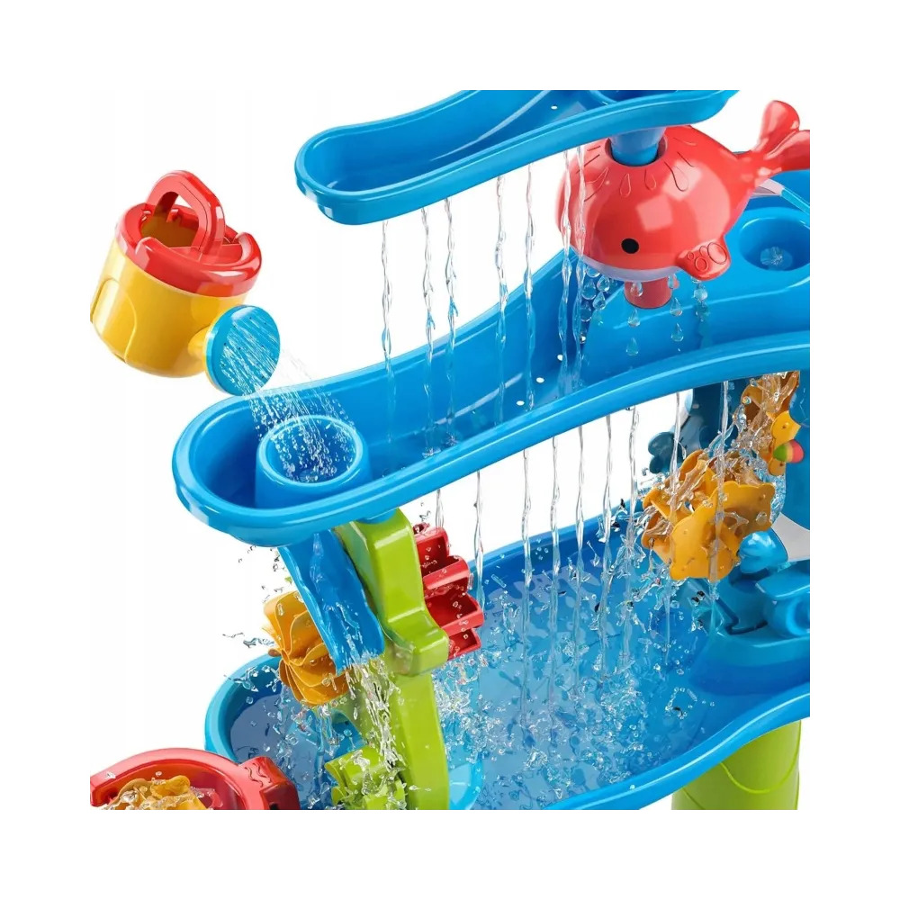 WOOPIE Ogromny Aquapark Stolik Wodny 6w1 Piaskownica Wodospad Tor Wodny 6-poziomowy Modułowy