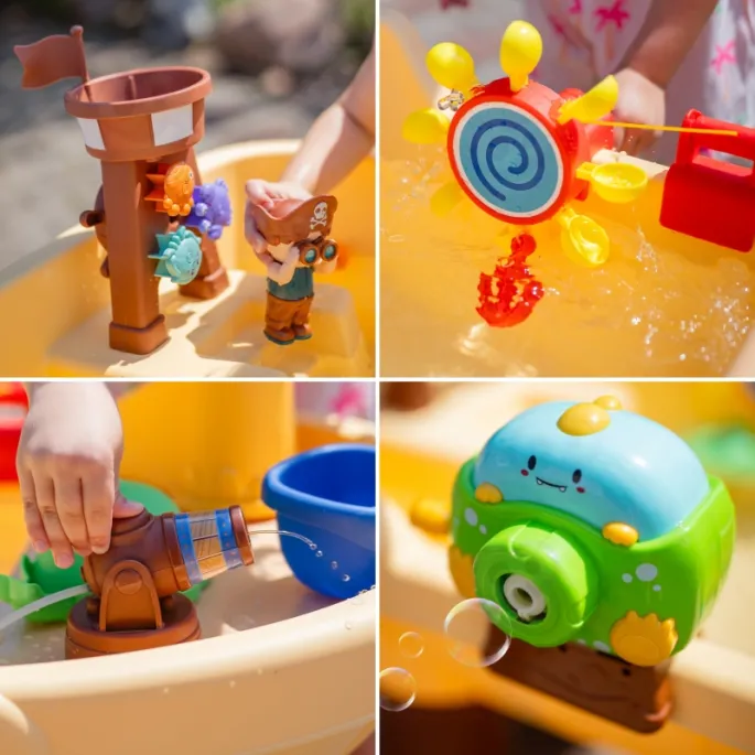 Stolik wodny z parasolem do zabawy na świeżym powietrzu