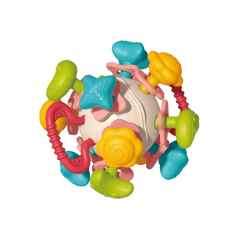 WOOPIE BABY Miękka Grzechotka 4w1 Gryzak Zabawka Sensoryczna dla Niemowląt 0m+