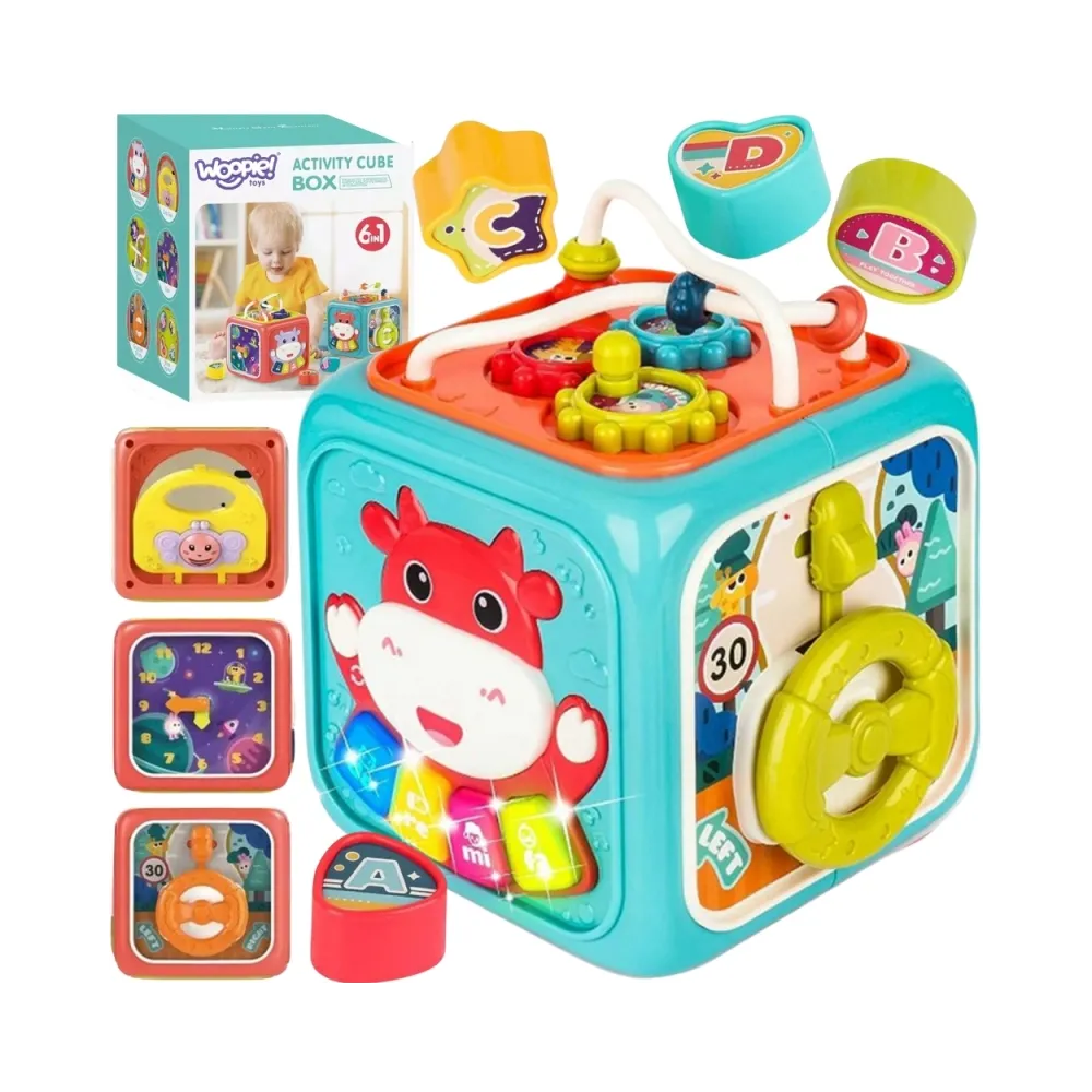 WOOPIE BABY Interaktywna Kostka Sensoryczna Edukacyjna Montessori Sorter 6w1