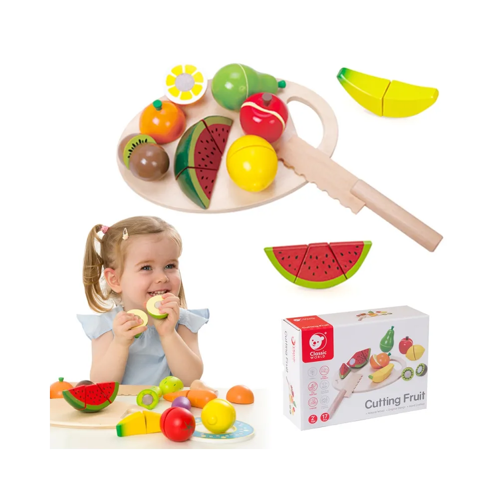 CLASSIC WORLD Drewniany Zestaw Do Krojenia Owoców na Rzepy