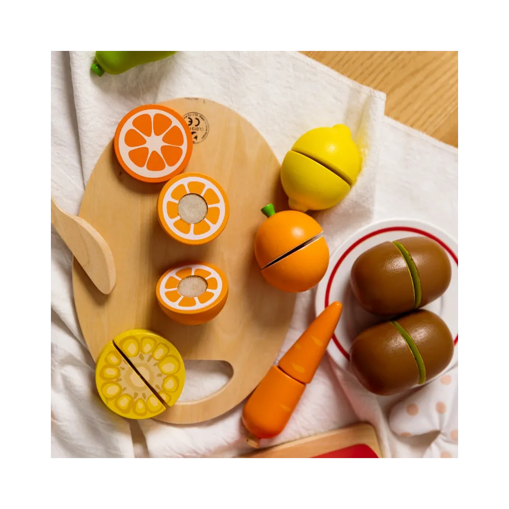 CLASSIC WORLD Drewniany Zestaw Do Krojenia Owoców na Rzepy