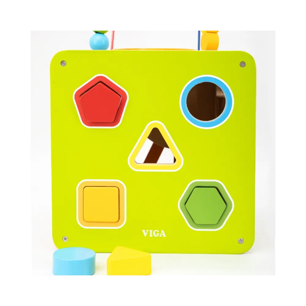 Viga Drewniana Kostka Edukacyjna 5w1