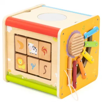 Viga Drewniana Kostka Edukacyjna 5w1