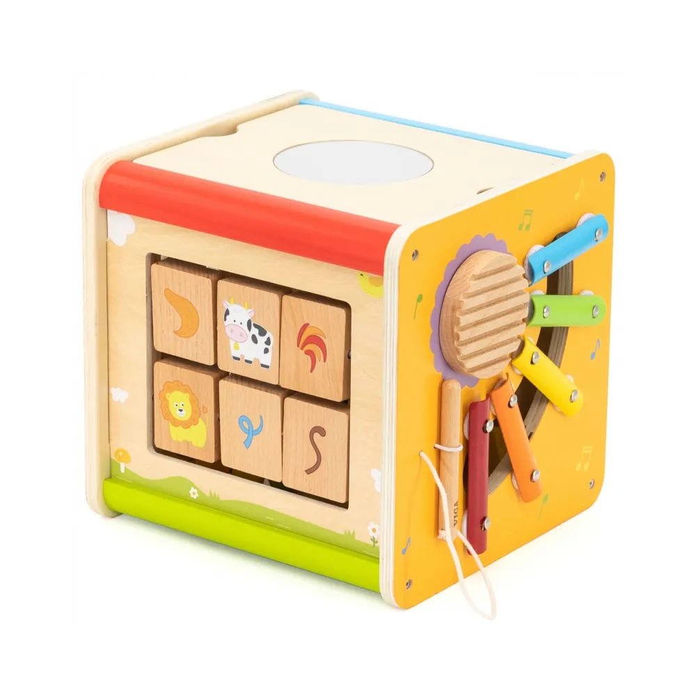 Viga Drewniana Kostka Edukacyjna 5w1