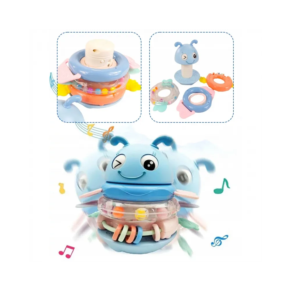 WOOPIE Baby Wańka Wstańka Zabawka Sensoryczna 2w1 Grzechotka Gryzak