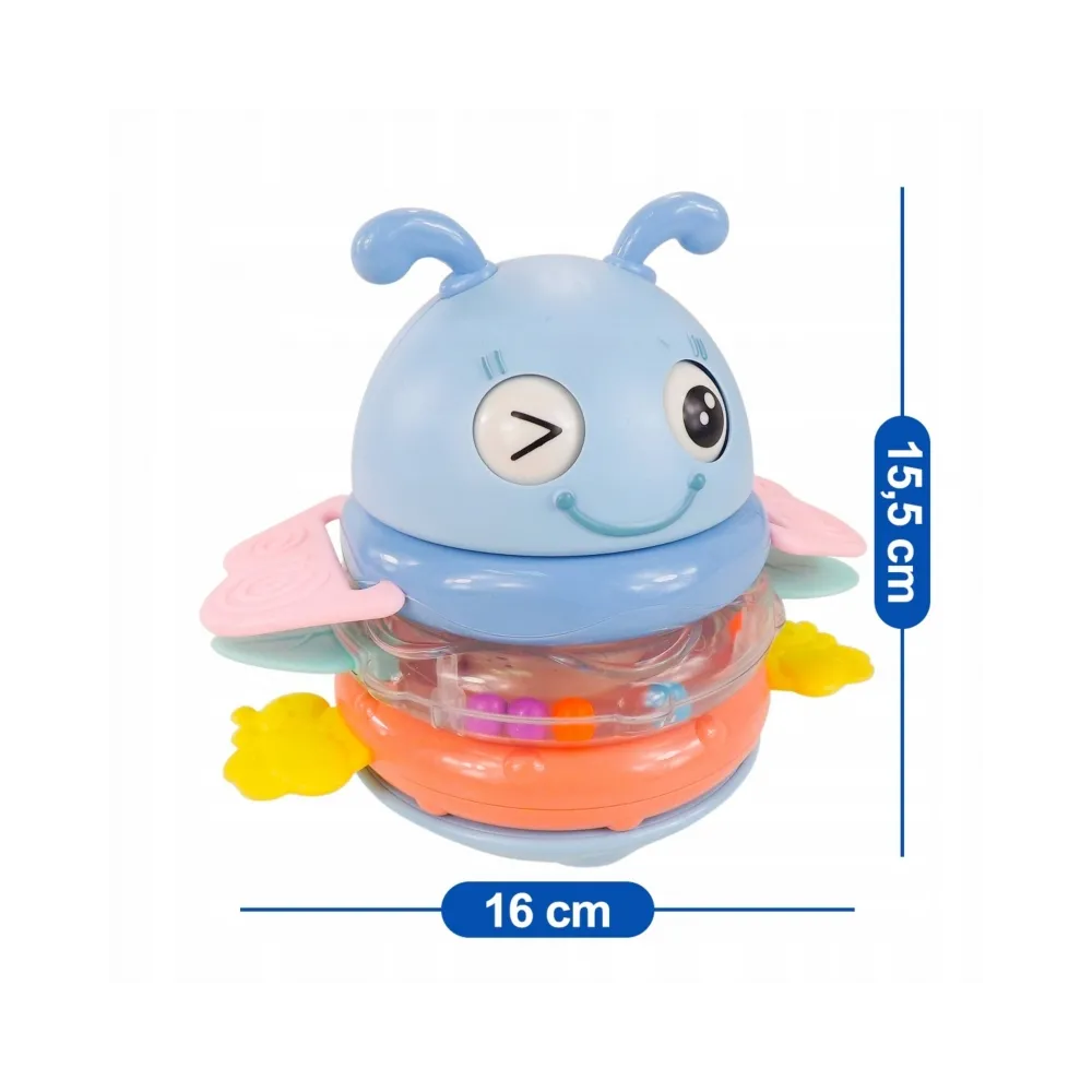 WOOPIE Baby Wańka Wstańka Zabawka Sensoryczna 2w1 Grzechotka Gryzak