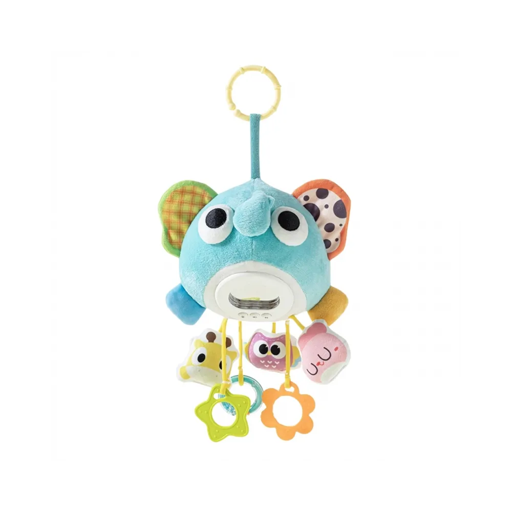 WOOPIE Baby Pluszowy Słonik Maskotka Interaktywna Przytulanka Muzyczna z Zawieszkami i Gryzakami