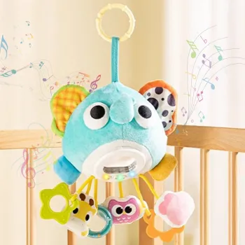 WOOPIE Baby Pluszowy Słonik Maskotka Interaktywna Przytulanka Muzyczna z Zawieszkami i Gryzakami