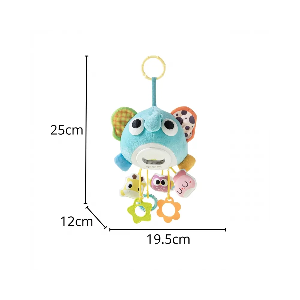 WOOPIE Baby Pluszowy Słonik Maskotka Interaktywna Przytulanka Muzyczna z Zawieszkami i Gryzakami