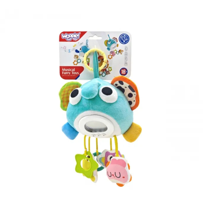 Miękka maskotka z różnorodnymi teksturami dla maluchów.