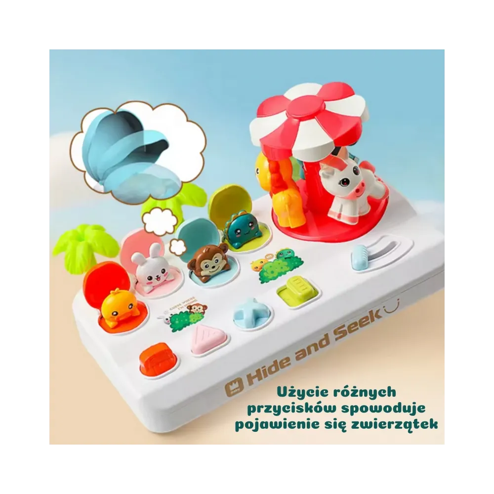 Interaktywna karuzela z trzema zwierzakami dla dzieci