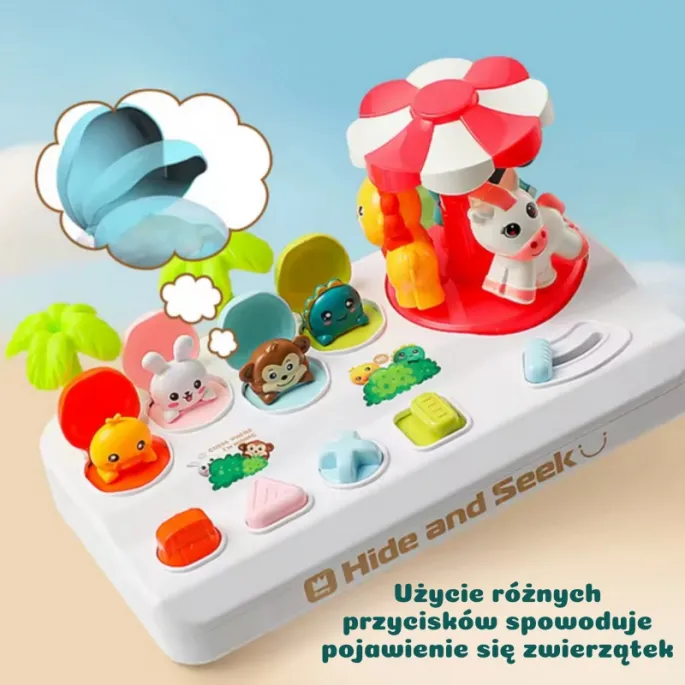 Interaktywna karuzela z trzema zwierzakami dla dzieci