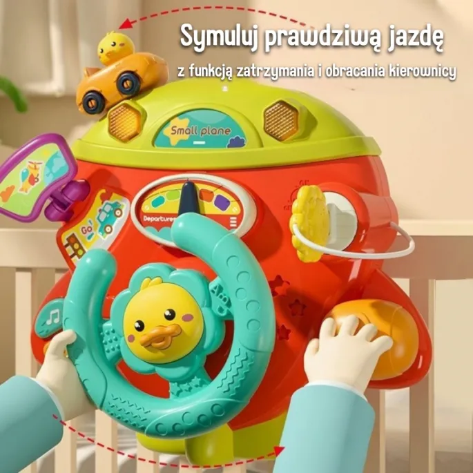 Edukacyjna zabawka samolot z dźwiękami i światłami.