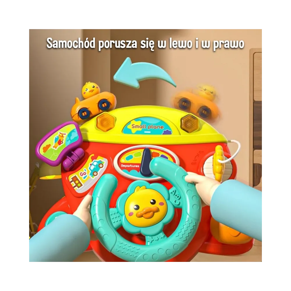 WOOPIE BABY Interaktywna Kierownica Samolot Pojazd na Łózeczko Wózek Efekty 18m+