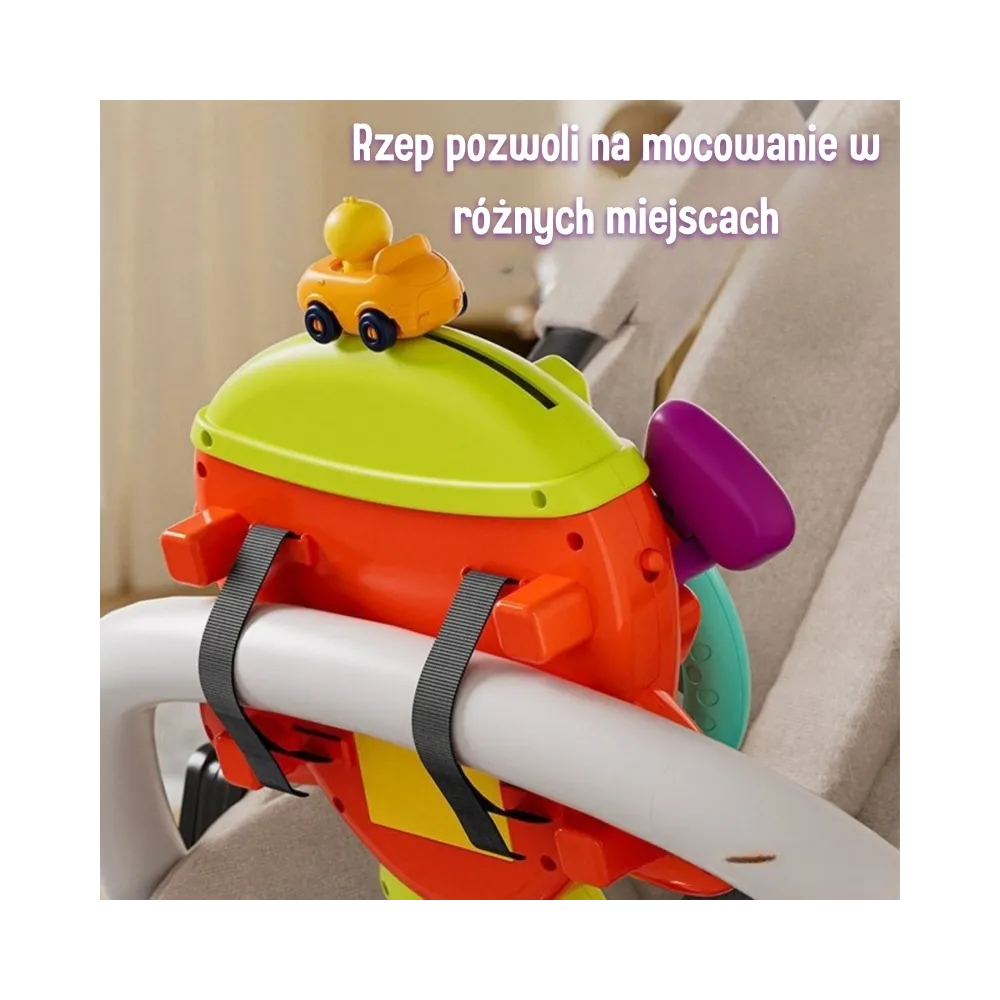 WOOPIE BABY Interaktywna Kierownica Samolot Pojazd na Łózeczko Wózek Efekty 18m+