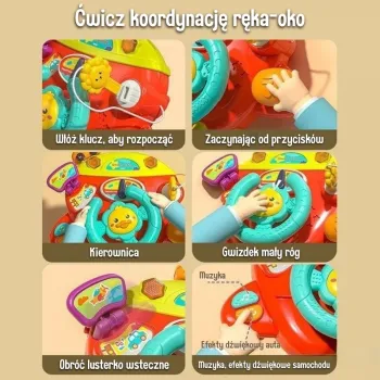 WOOPIE BABY Interaktywna Kierownica Samolot Pojazd na Łózeczko Wózek Efekty 18m+