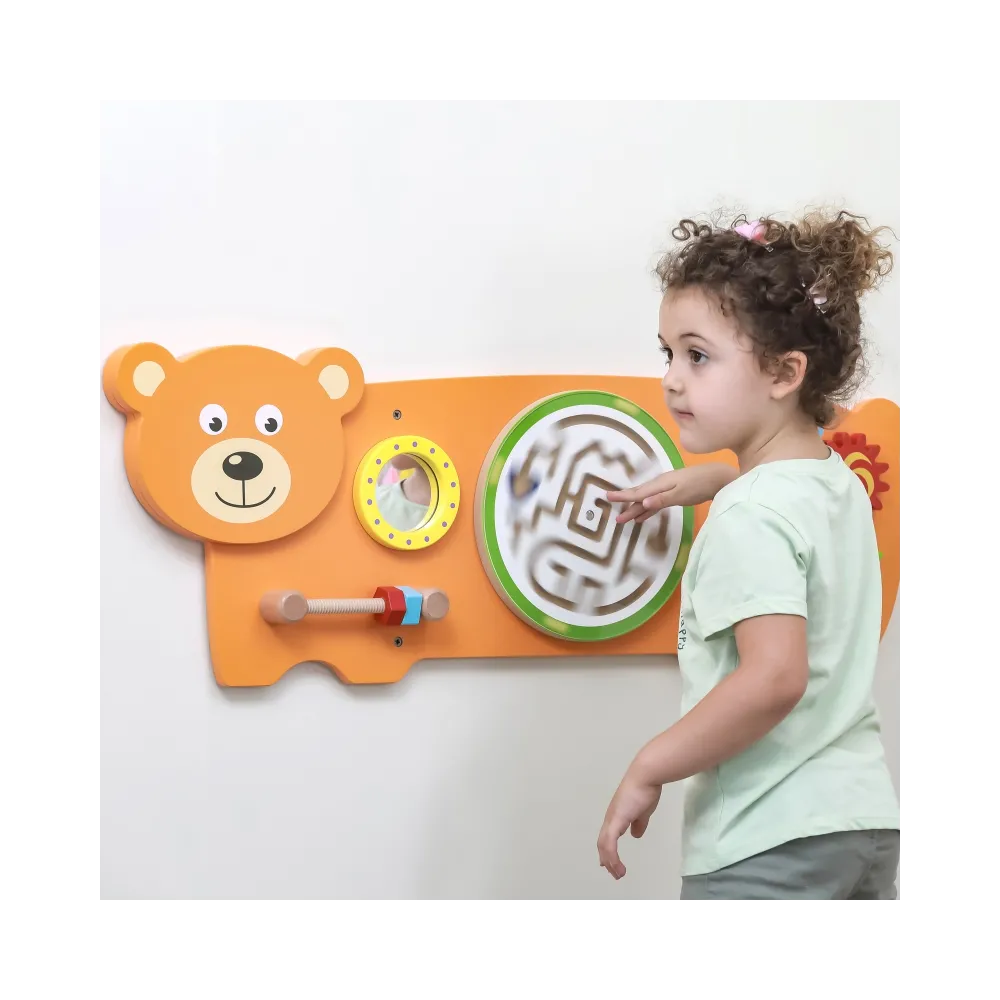 VIGA Tablica Sensoryczna Manipulacyjna Miś Certyfikat FSC Montessori