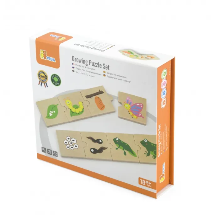 Drewniane puzzle dla najmłodszych uczące o naturze.